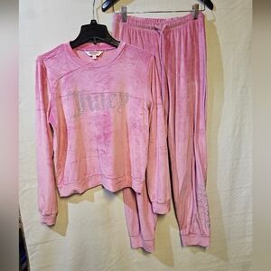 Juicy Couture Pink Velour Set with Rhinestones